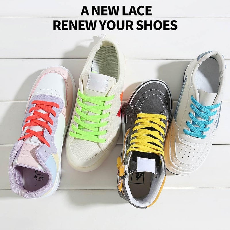 VSUDO 24" Flat Neon Green Shoe Laces for Kids Sneakers, Short Shoelaces for Sneakers, Replacements Shoe Strings for Women or Men (1 Pair-Neon Green-60CM) - Image 5